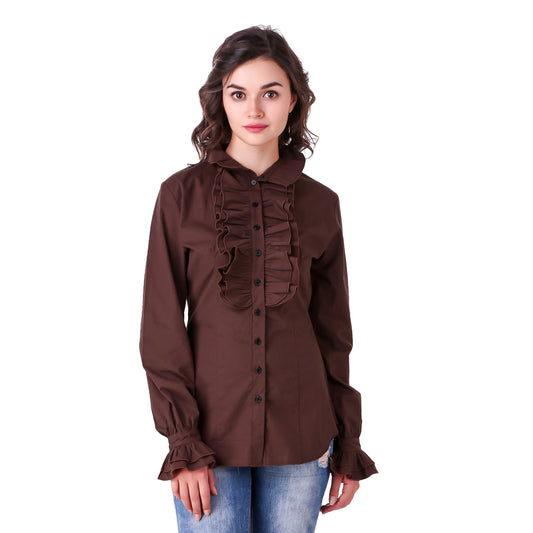 Zylphia Stand-up Collar Blouse