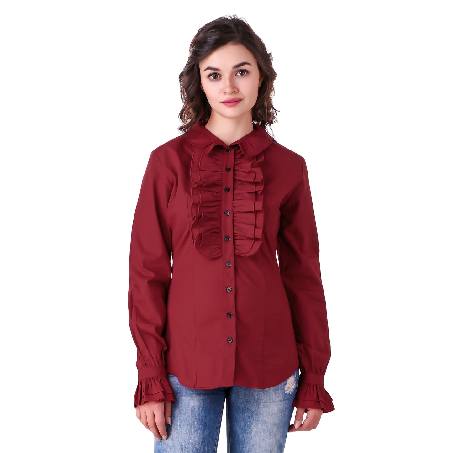 Zylphia Stand-up Collar Blouse
