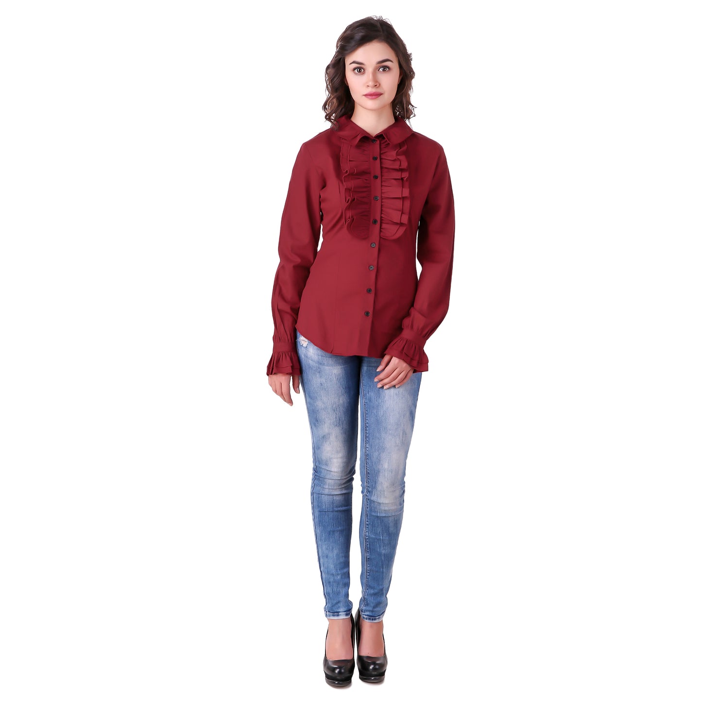 Zylphia Stand-up Collar Blouse