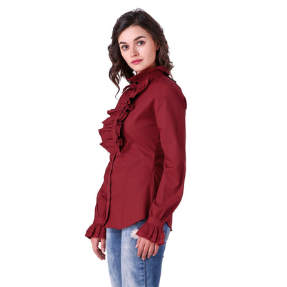 Zylphia Stand-up Collar Blouse