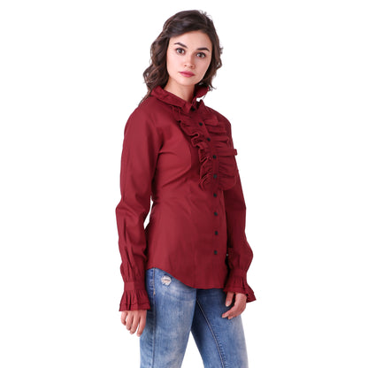 Zylphia Stand-up Collar Blouse