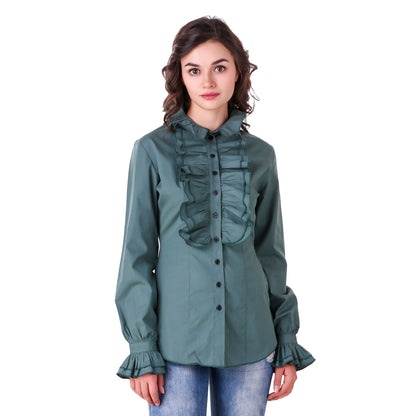 Zylphia Stand-up Collar Blouse