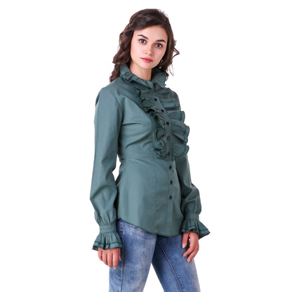 Zylphia Stand-up Collar Blouse