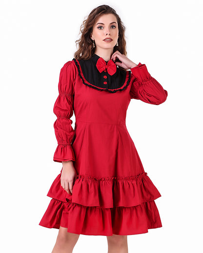 Lolita Contrast Yoke Dress