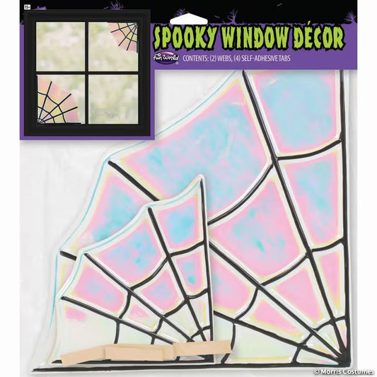 Iridescent Spooky Window Webs