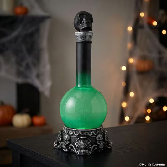 11" Green Potion Bottle Water W/ LED