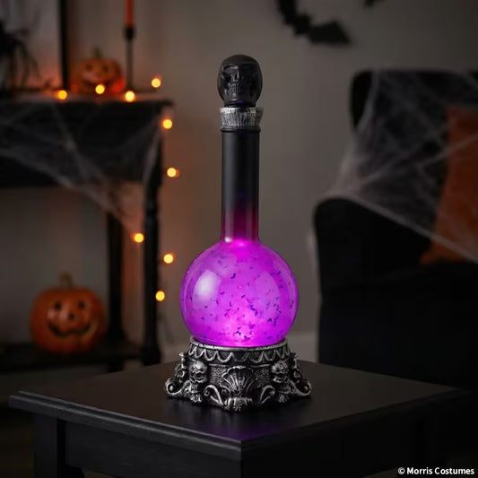 11" Purple Potion Bottle Water W/ LED