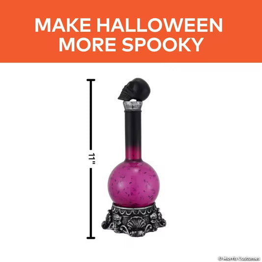 11" Purple Potion Bottle Water W/ LED