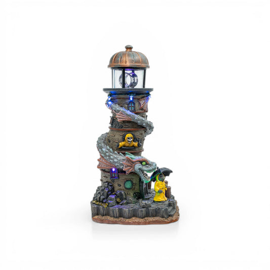 Sea Serpent Lighthouse – Lighted Animated Halloween Village Piece