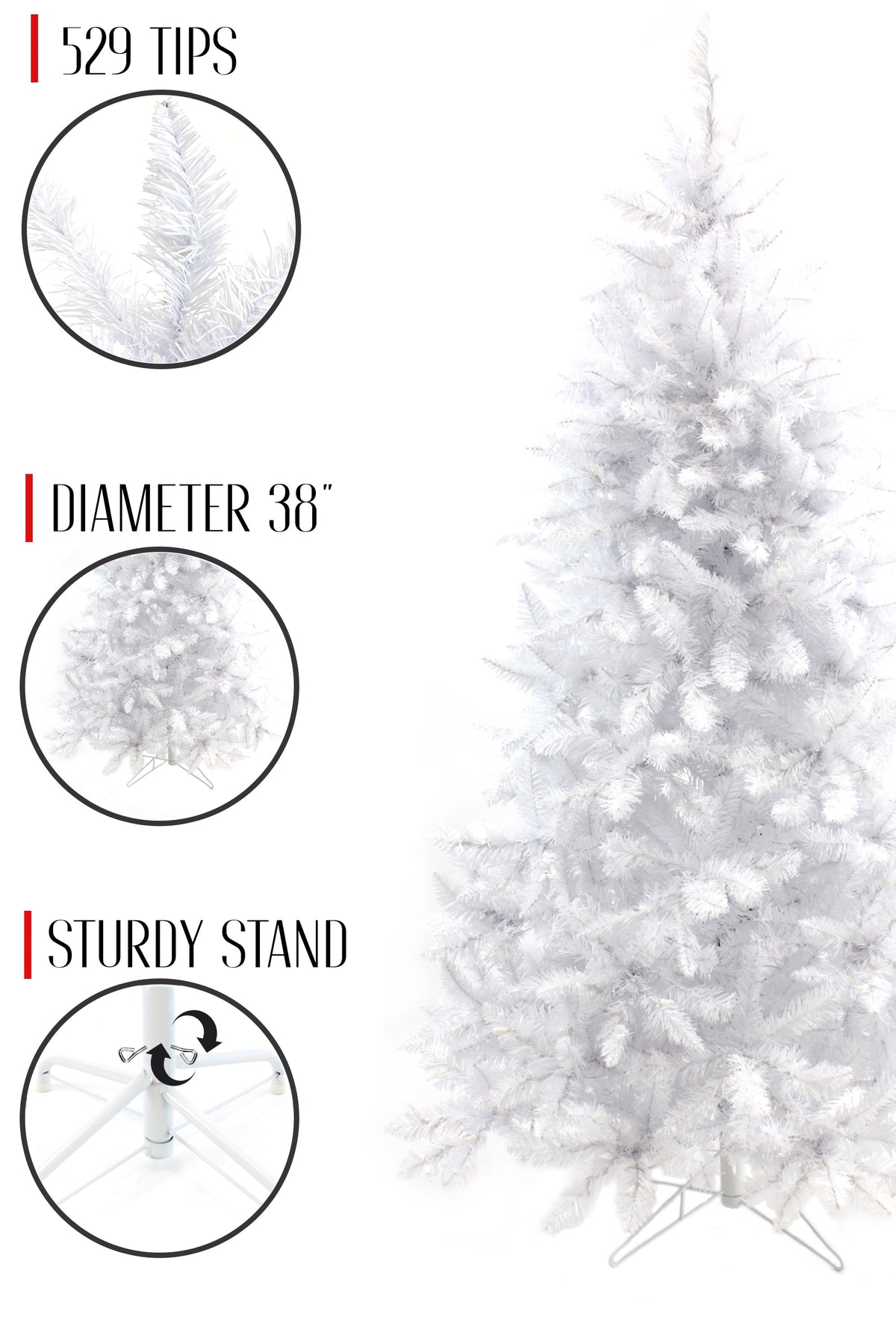 White Spruce Tree with Metal Stand