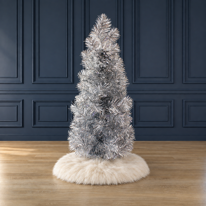 2' Silver Tabletop Pencil Tree with Plastic Stand, 93 Tips, Dia 12"