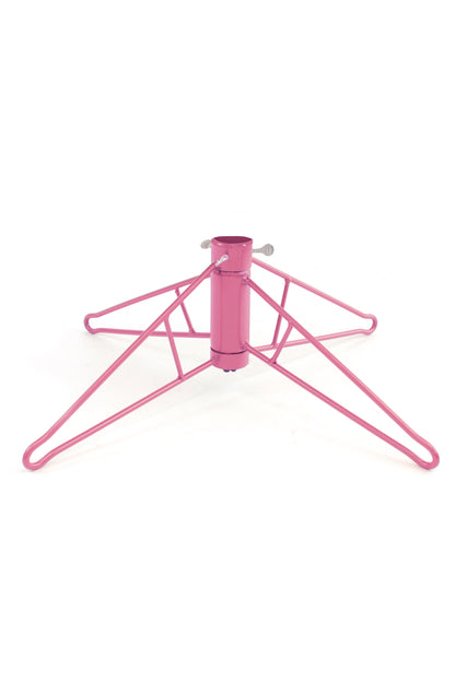 6.5' Pink & Silver Christmas Tree with Metal Stand