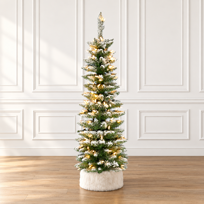 Snow Flocked Pencil Tree