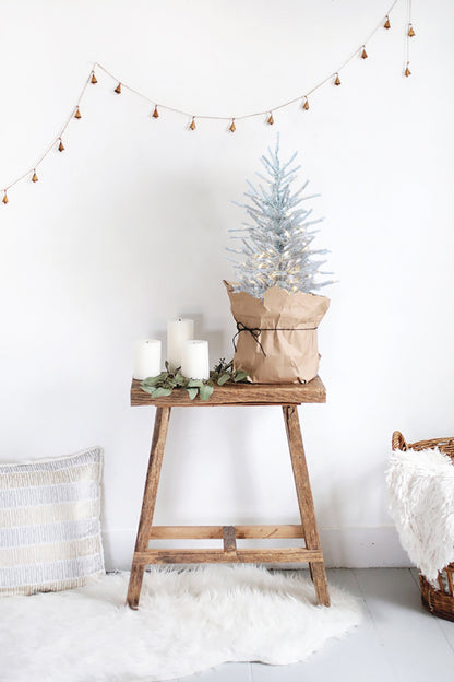 2' Pre-Lit Burlap Base Tinsel Tree