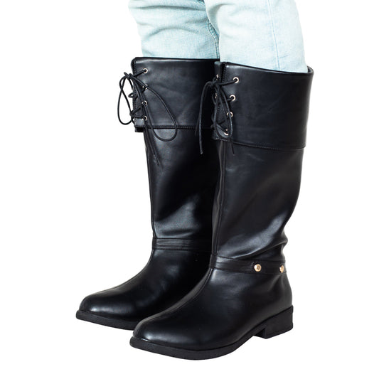 Halloween Cosplay Costume Unisex Black Pirate Swashbuckling Boots