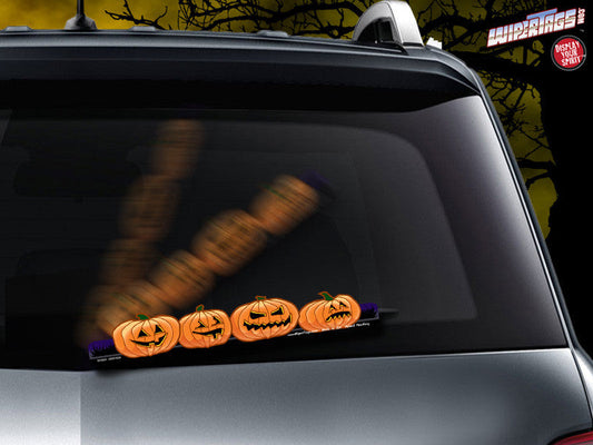 Jack O Lantern Pumpkin WiperTags, carved pumpkin design, product photo 1 of 3