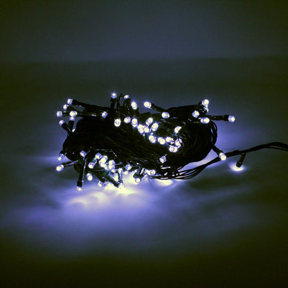 100 LED Green Wire String Light with connector - White