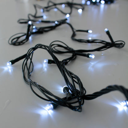 100 LED Green Wire String Light with connector Waterproof - White