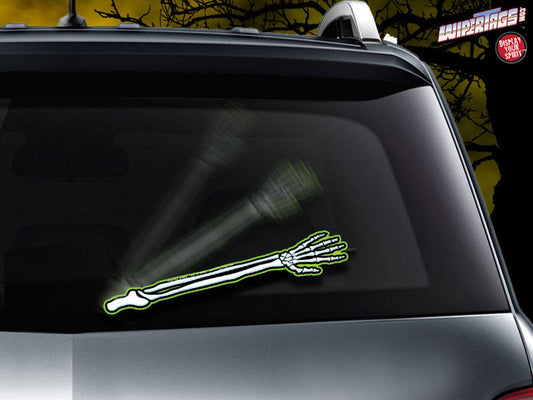 Skeleton Arm Wave Reflective WiperTag, waving skeleton arm design, product photo 1 of 2