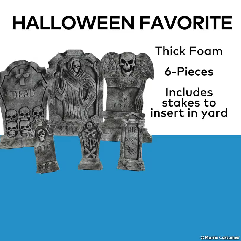 21" SET OF 6 TOMBSTONES