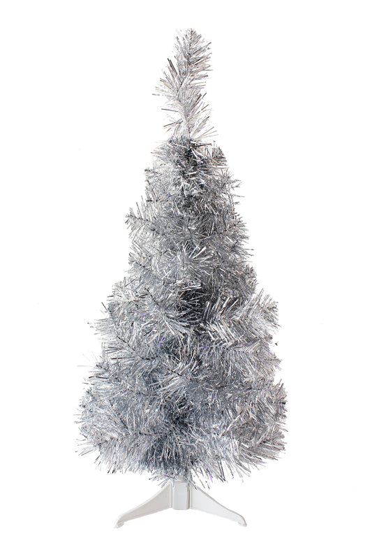 2' Silver Tabletop Tree with Stand