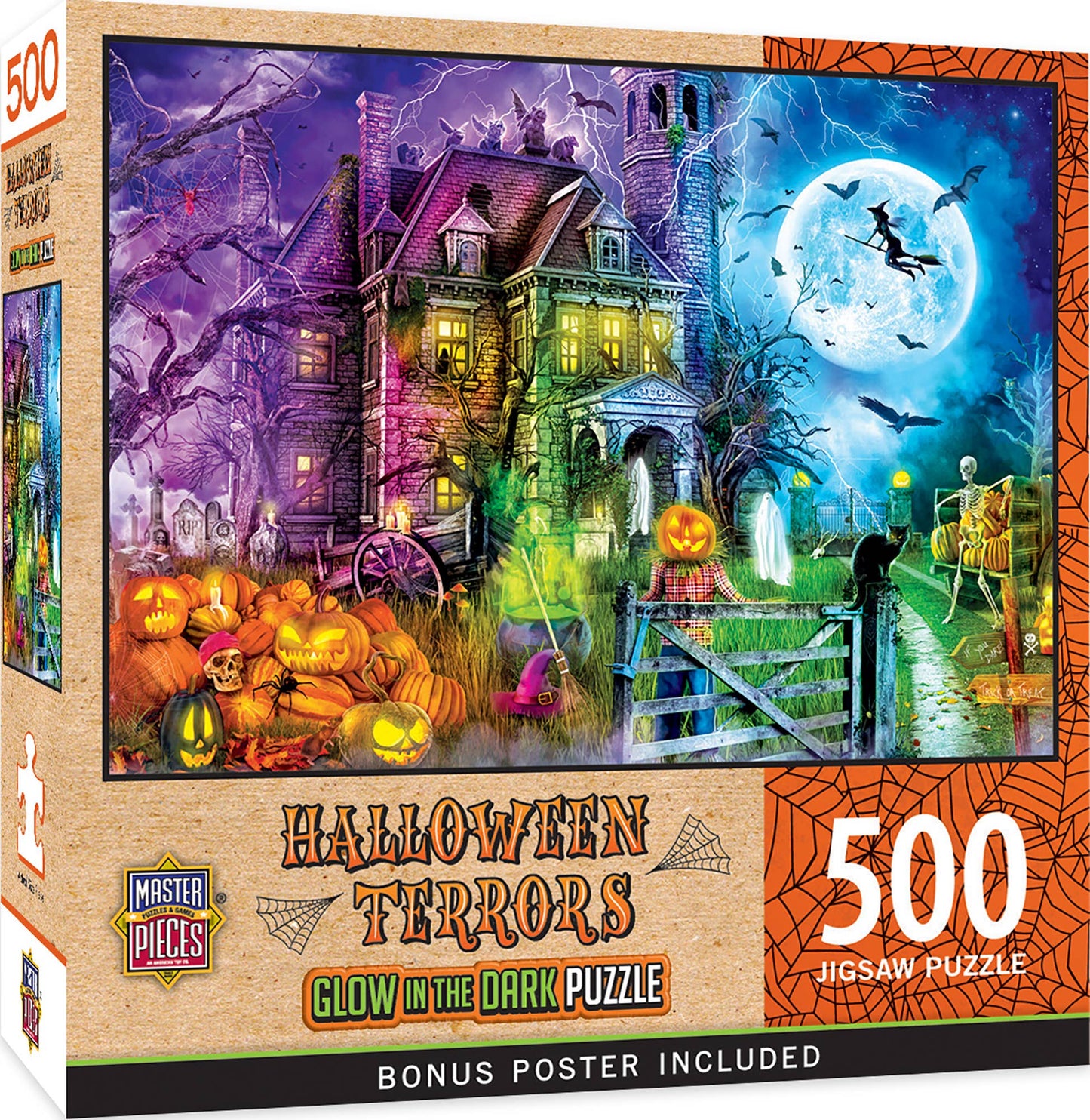 Masterpieces Puzzles - Glow in the Dark - Halloween Terrors 500 Piece Puzzle