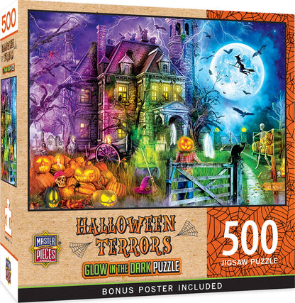 Masterpieces Puzzles - Glow in the Dark - Halloween Terrors 500 Piece Puzzle