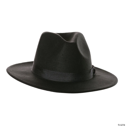 BLACK FEDORA HAT - ADULT