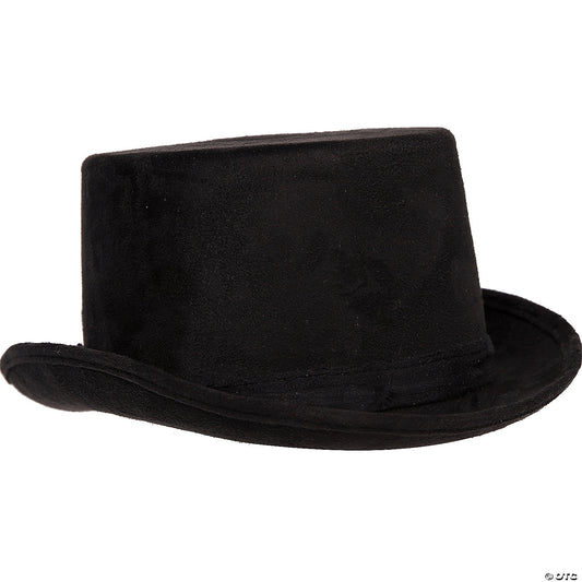 ADULT BLACK FAUX SUEDE TOP HAT