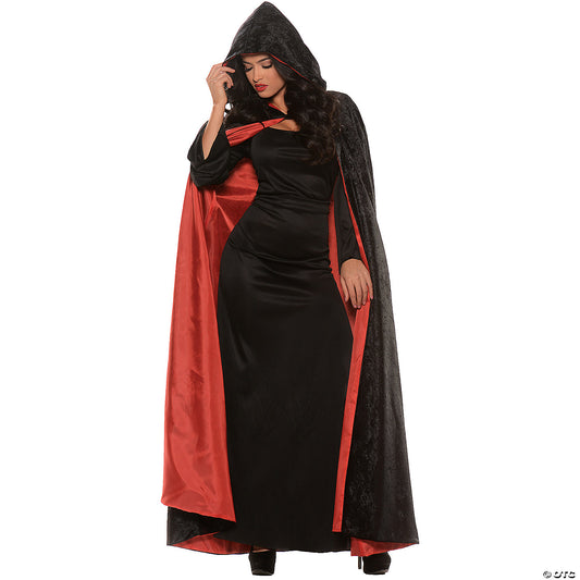 ADULT HOODED VELVET CAPE