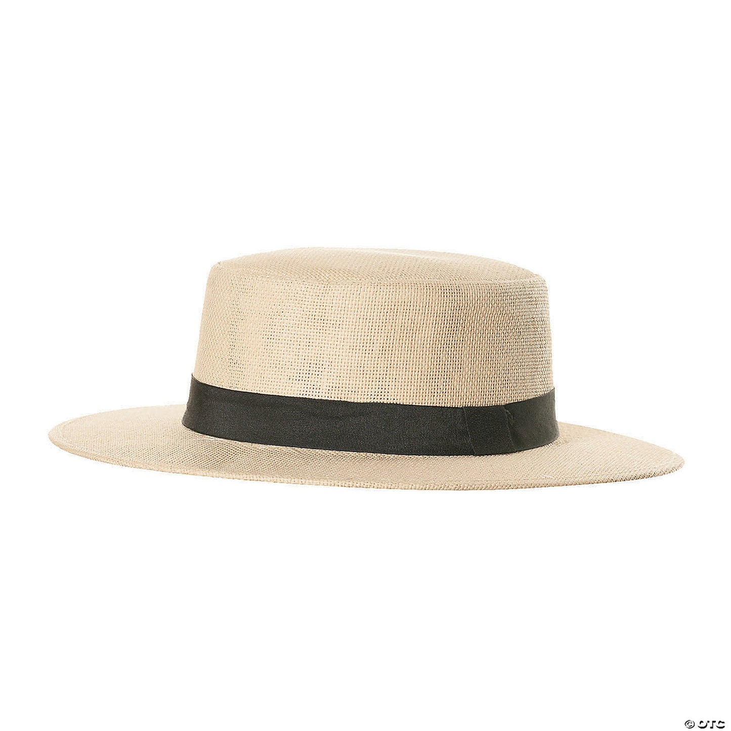 STRAW HAT WITH BLK BAND - ADULT
