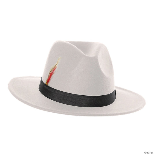WHITE FEDORA HAT - ADULT