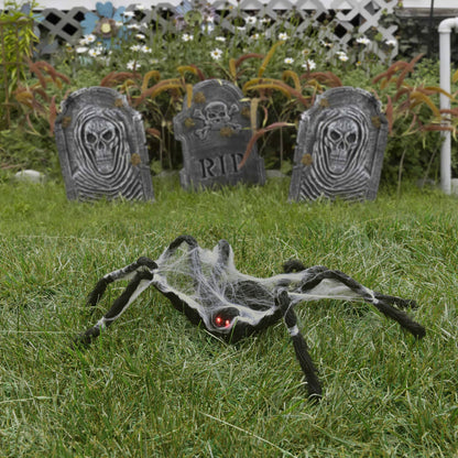 Fun Little Toys - 31 inch Halloween Animated Fuzzy Spiders with Spider Silk