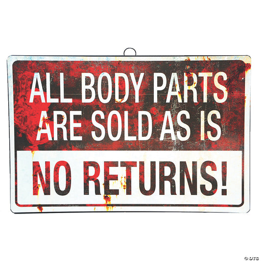 NO RETURNS METAL SIGN