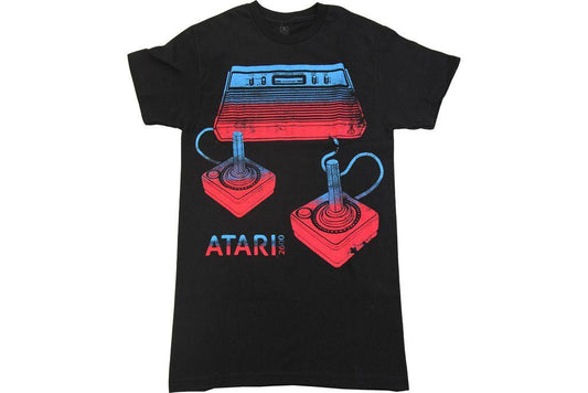 Atari Video Game Console And Joysticks Adult Black T-Shirt