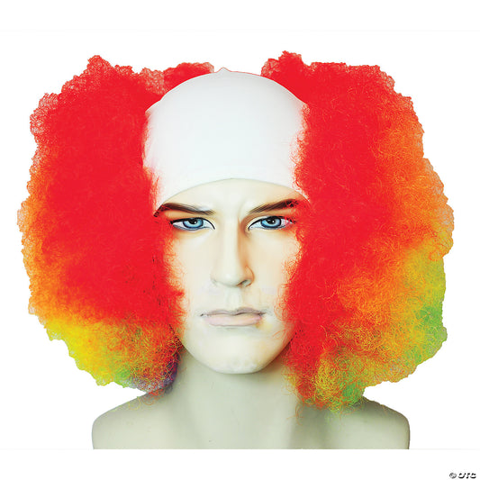 BALD CURLY CLOWN WIG-RAINBOW