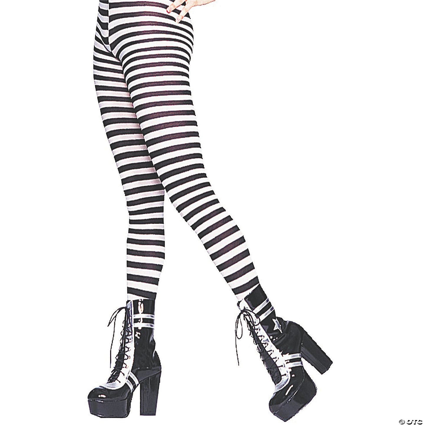 TIGHTS STRIPED BK/WT PLUS