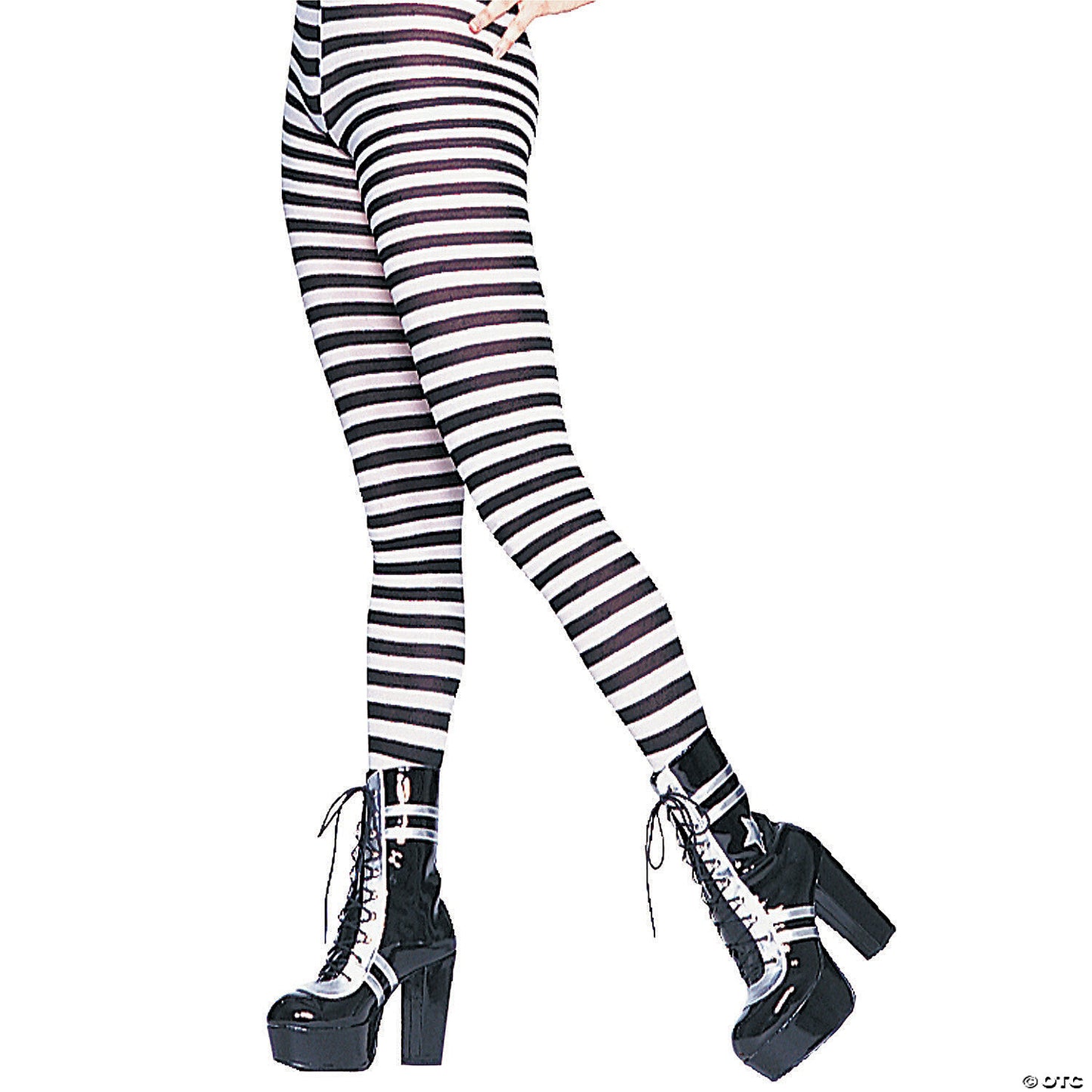 TIGHTS STRIPED BLACK WHITE