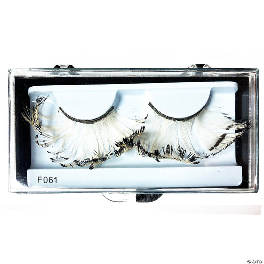 EYELASHES FEATHER WT/BK