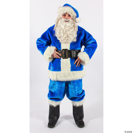 ADLT SANTA SUIT BLUE PLUSH XL