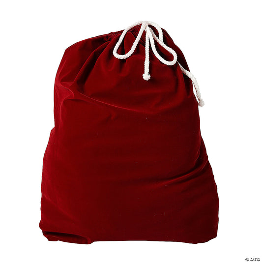 SANTA TOY BAG BURGUNDY VELVET