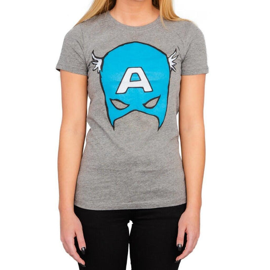 Captain America Big Blue A Mask Juniors/Women's Gift Idea T-Shirt