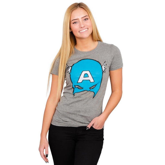 Captain America Big Blue A Mask Juniors/Women's Gift Idea T-Shirt