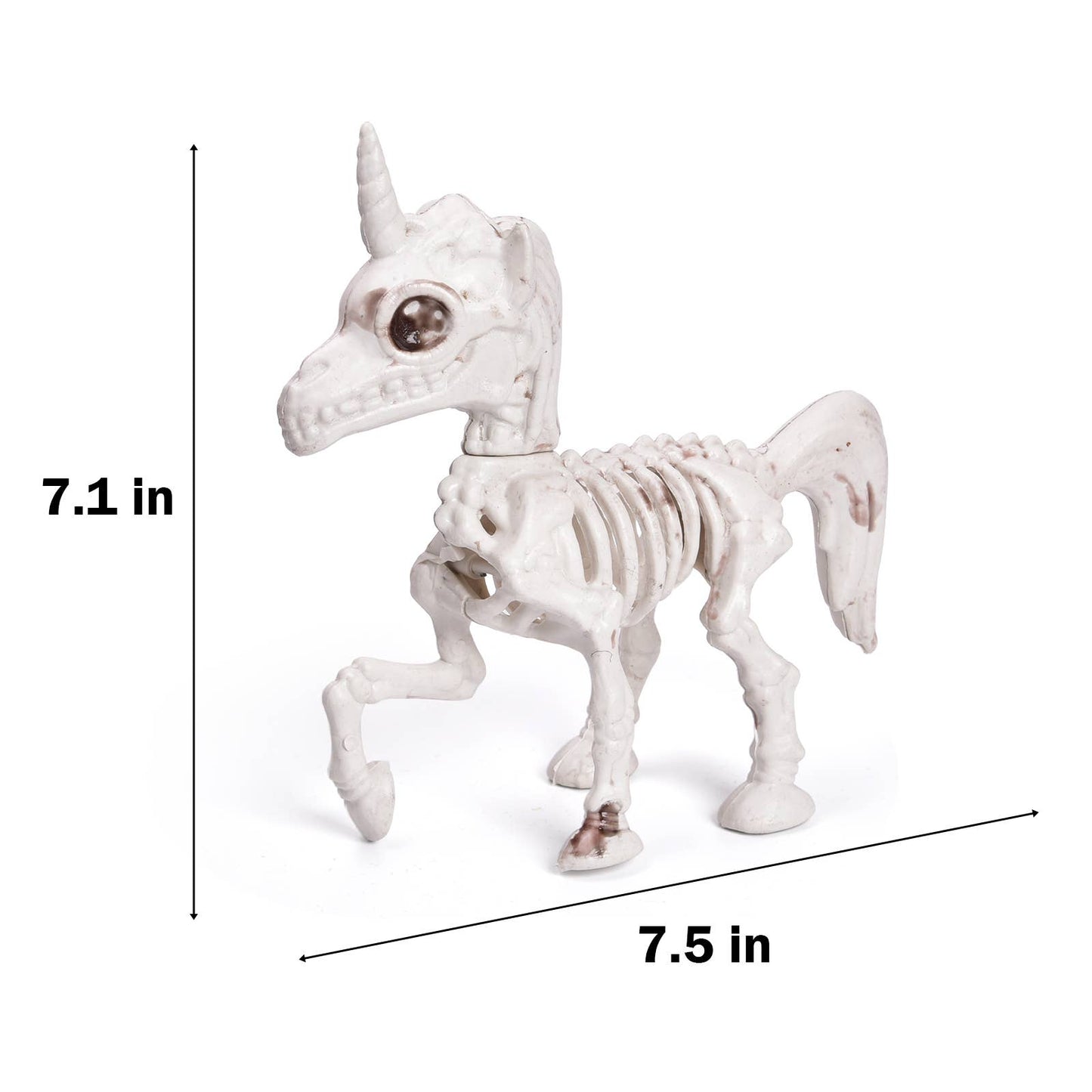 Fun Little Toys - 2 PCs Unicorn Skeleton Figurine Model with Plastic Bones