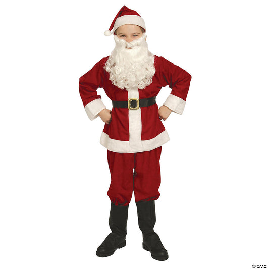 CHILD SANTA SUIT BEARD MUST LG