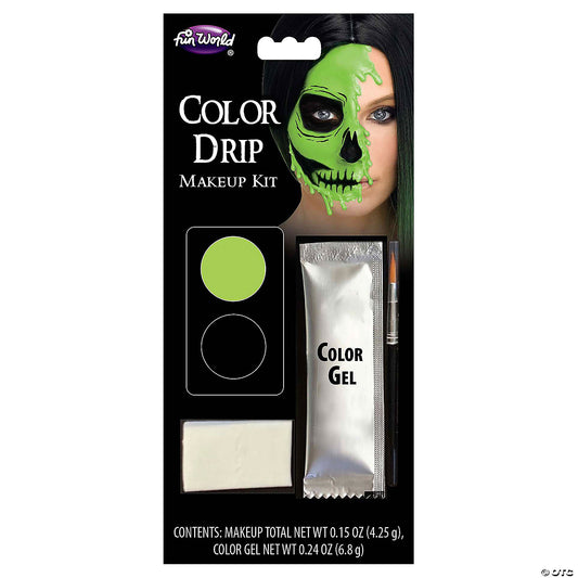 COLOR DRIP MELTING SKULL GREEN