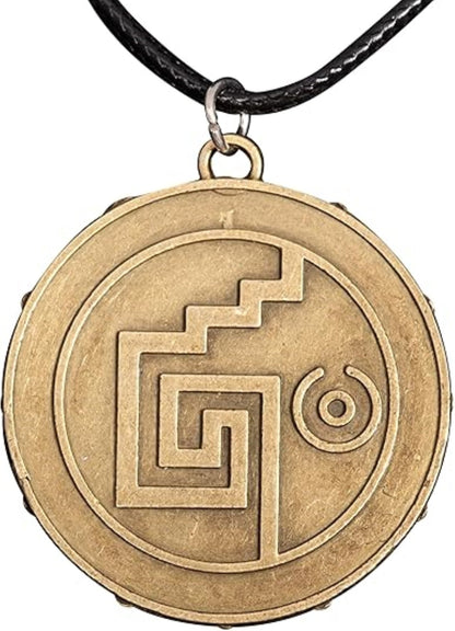 Cursed Pirates Aztec Coin Medallion Necklace Halloween Cosplay Costume Accessory