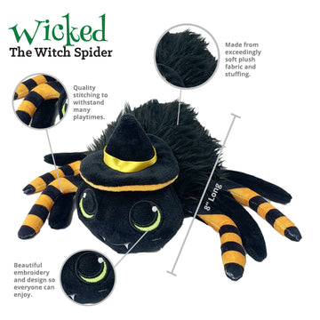 8" Cute Witch Spider Plush