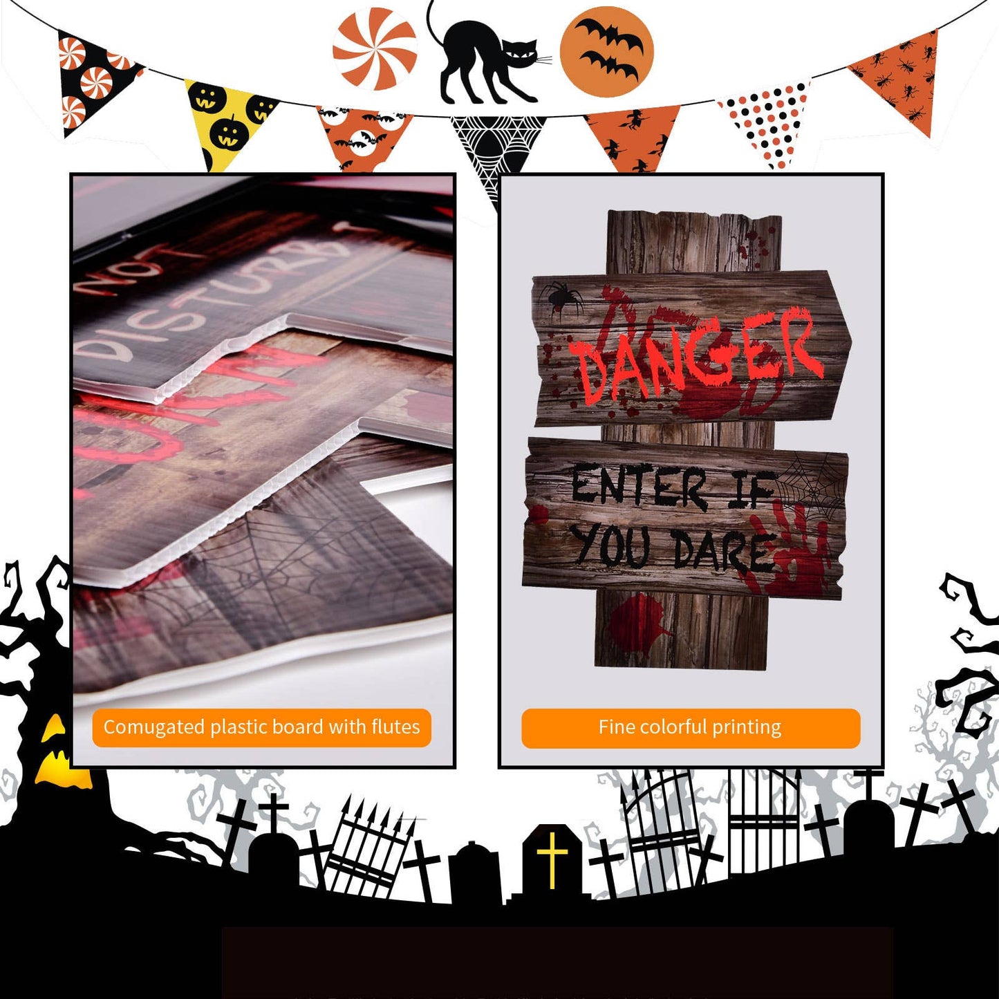 Fun Little Toys - 8pcs Halloween Yard Signs Bloody Hand - Dr. Hyde's Laboratory