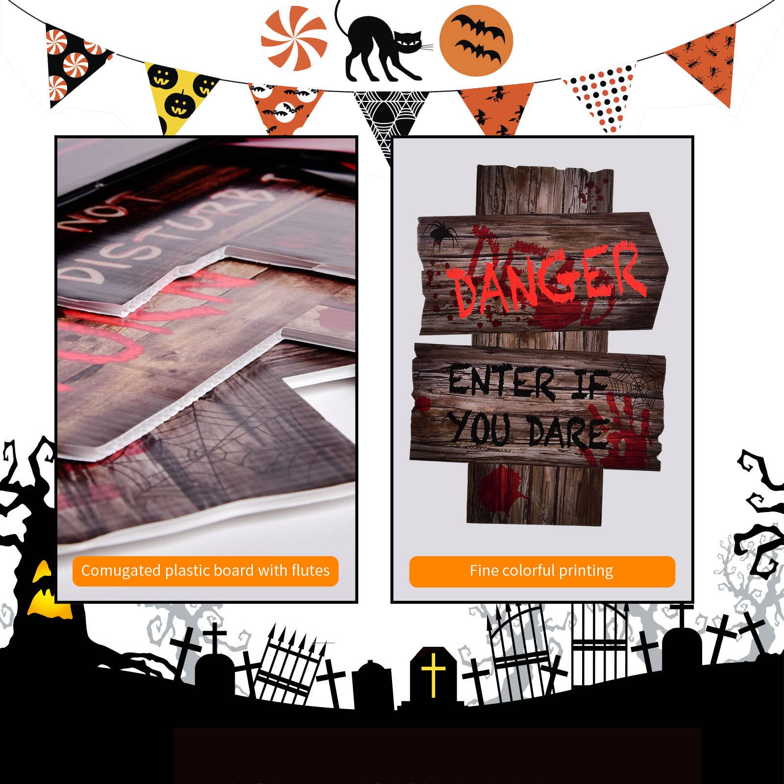 Fun Little Toys - 8pcs Halloween Yard Signs Bloody Hand - Dr. Hyde's Laboratory